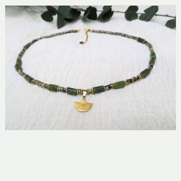 DIY Collier Véra en jaspe et jade