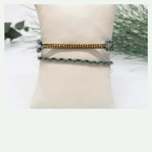 DIY bracelet cordon tressé vert
