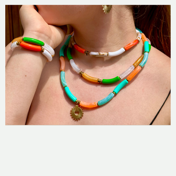 DIY Collier en perles tubes tutti frutti