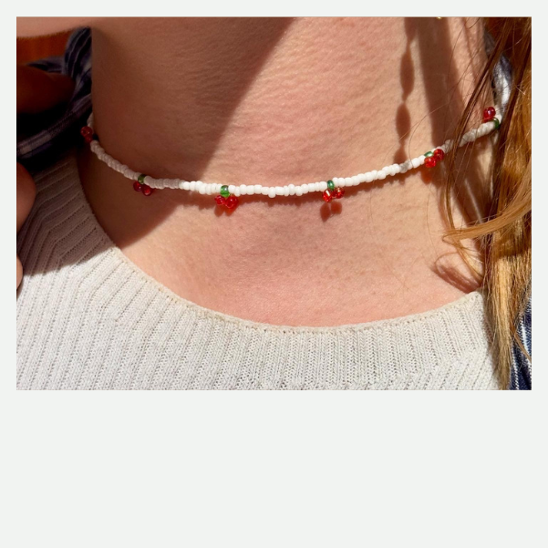 Tutoriel collier cerises en perles