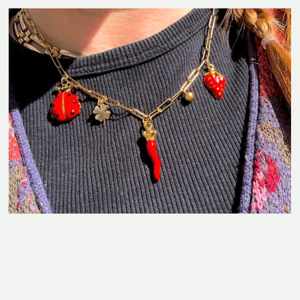 DIY Collier en acier charms rouges