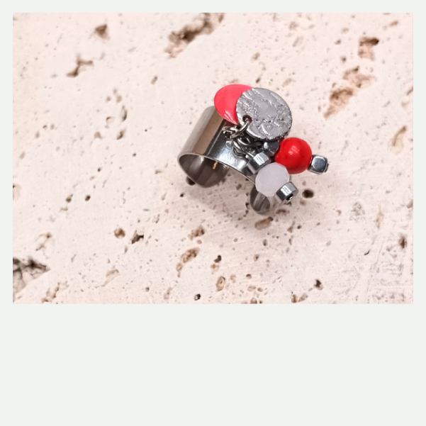 DIY bague en acier à breloques