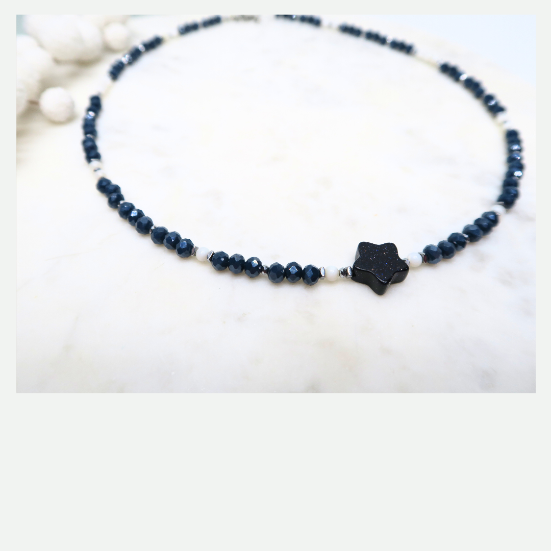 DIY collier étoile bleue