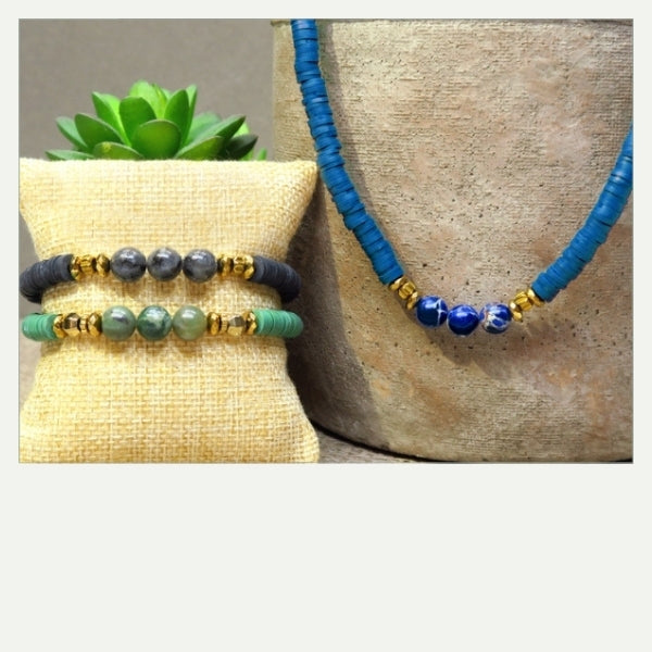 DIY bijoux en pierres naturelles et perles heishi