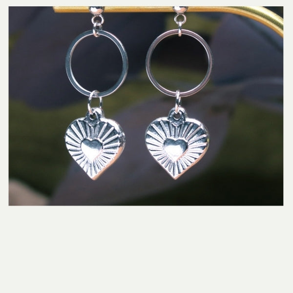 DIY boucles d’oreilles cœur en acier inoxydable