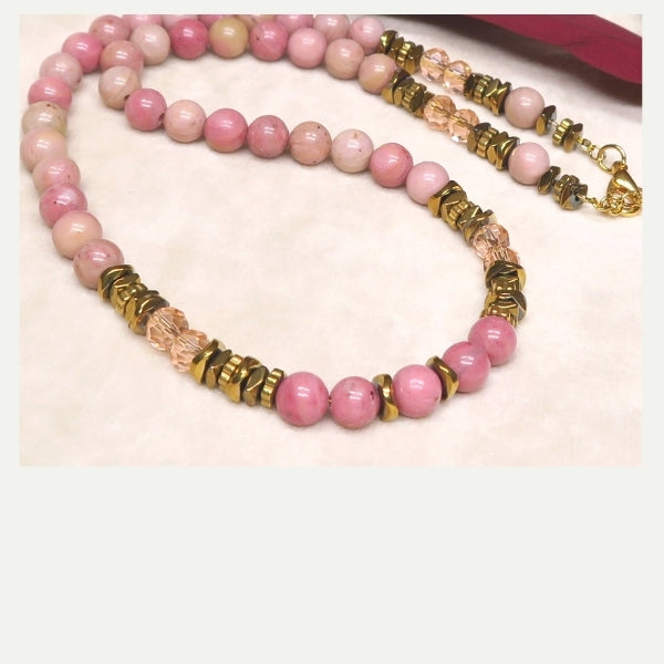 DIY collier en rhodonite