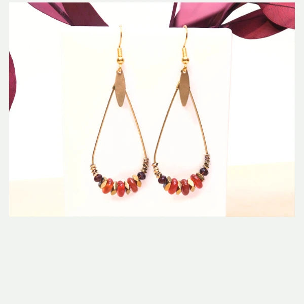 DIY créoles gouttes cornaline