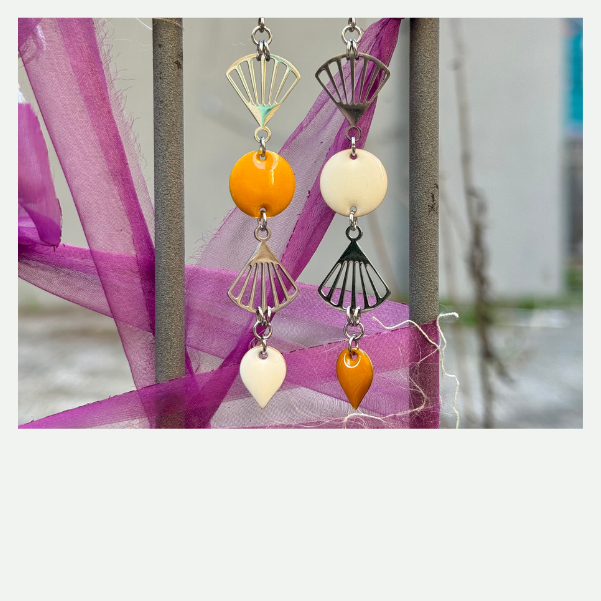 DIY Boucles d'oreilles éventails argentés