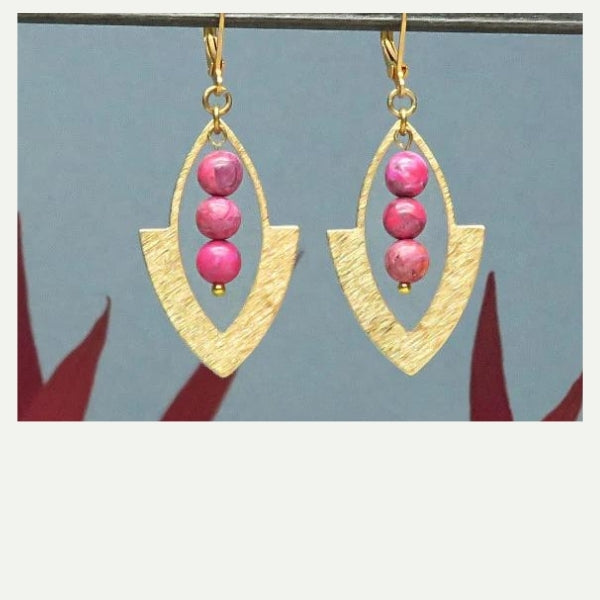 DIY Boucles d'oreilles rose fuchsia