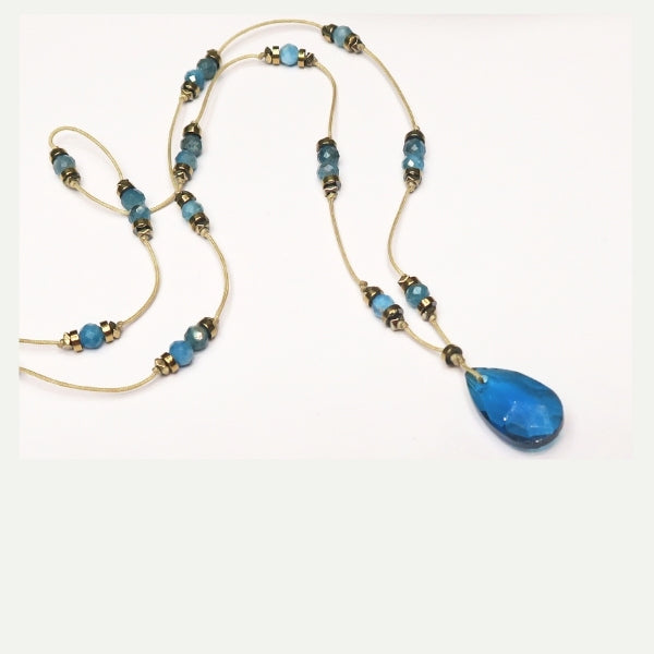 DIY collier goutte bleue