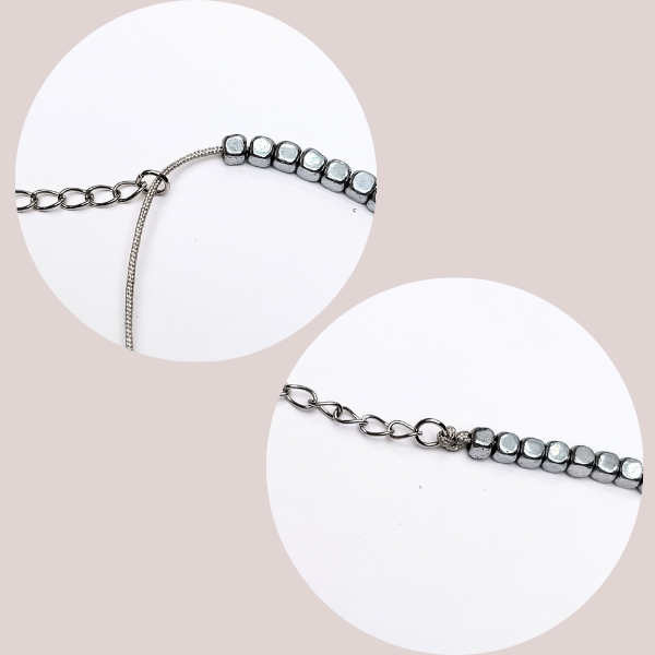 Env. 130 perles cubes arrondis 3 mm en hématite argenté métallisé