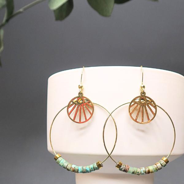 6 créoles 40 mm en acier doré