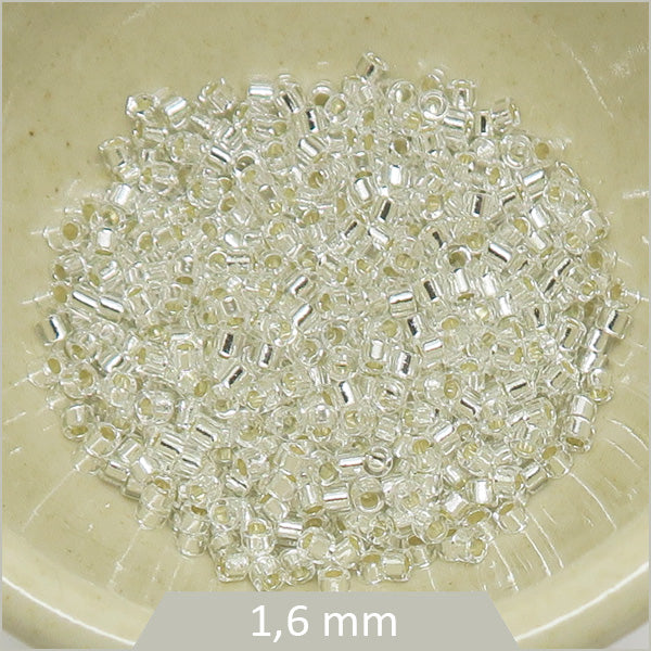 5g de perles Miyuki Delica 11/0, DB0041 cristal argenté