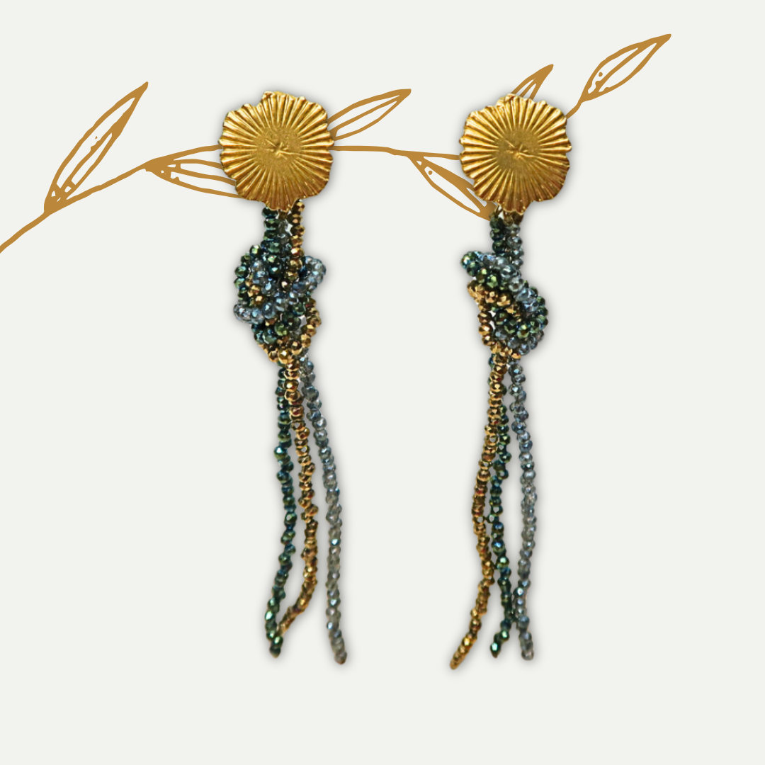 Env. 210 perles de verre donut 2x1,8 mm, vert scarabée