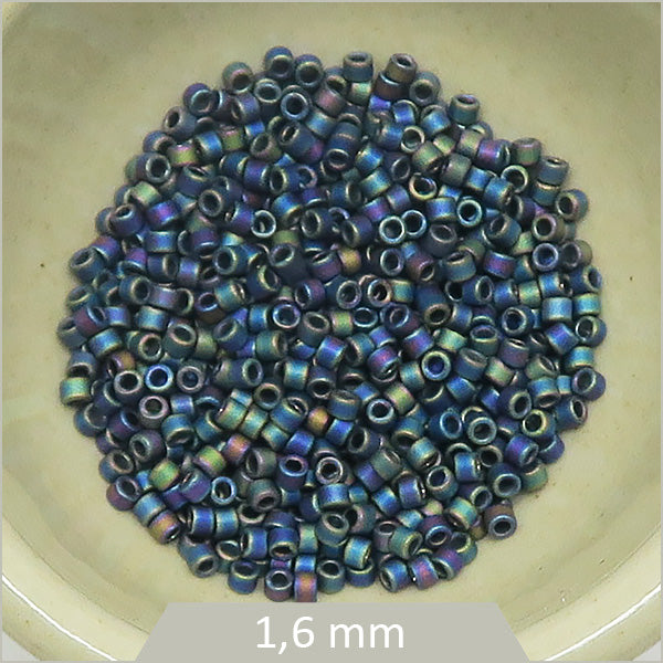 5g de perles Miyuki Delica 11/0, DB0871 pétrole irisé