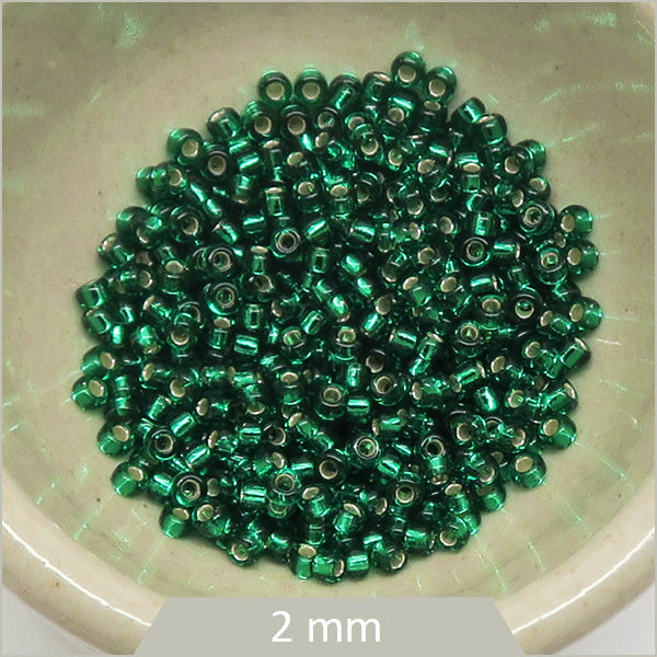 5g de perles Miyuki Rocaille 11/0, 0017 émeraude argenté