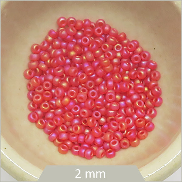 5g Rocaille Miyuki 11/0, 0140 rouge irisé mat