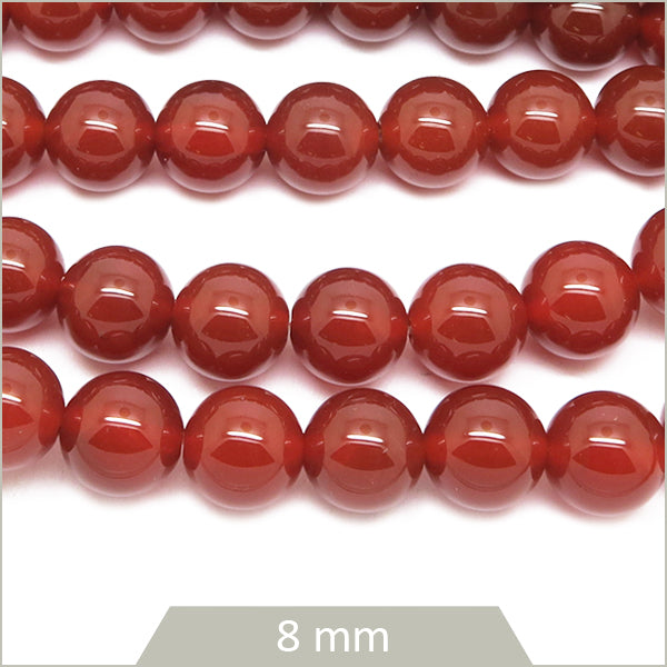 Env 40 perles rondes Cornaline 8 mm