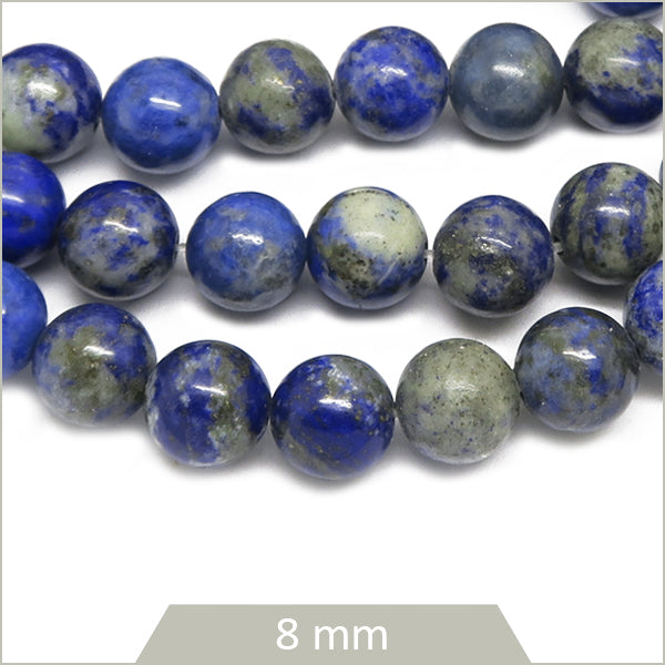 Env. 40 perles rondes Lapis Lazuli, 8 mm