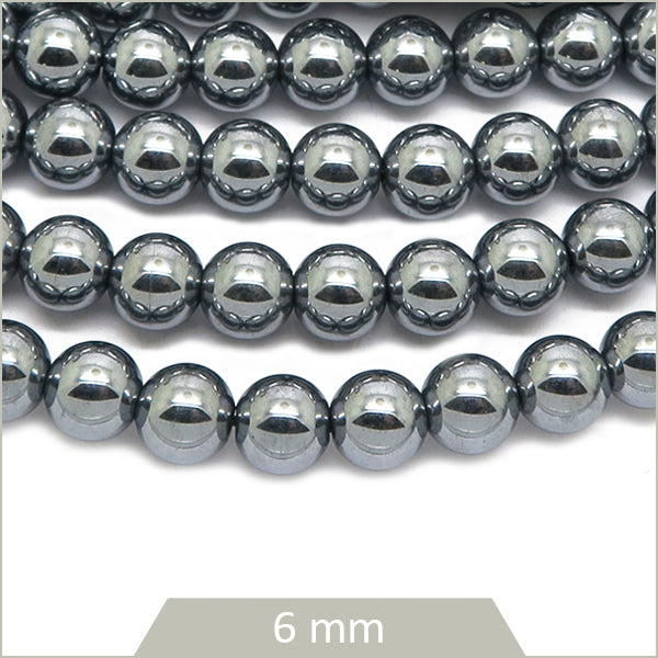 Env. 60 perles rondes Terahertz, 6 mm