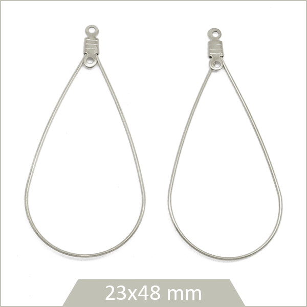 6 créoles gouttes en acier inoxydable