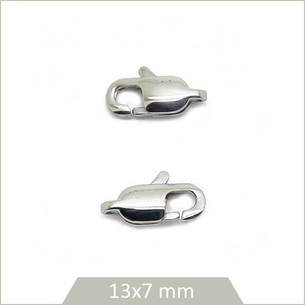 4 fermoirs mousquetons ovales en acier inox