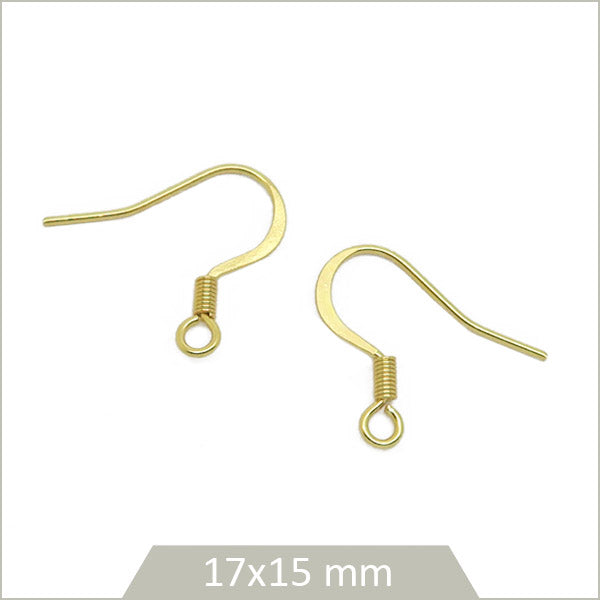 20 crochets de boucles d'oreilles en acier inox doré