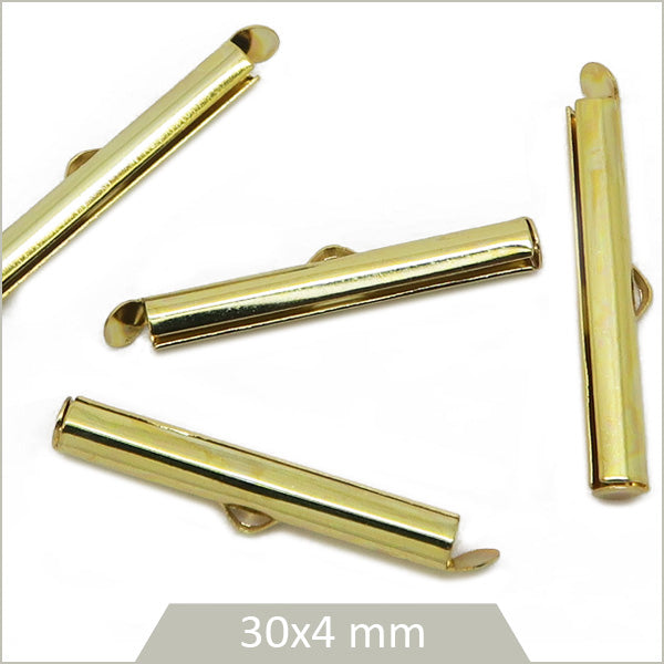 4 embouts tubes acier inoxydable 304 doré 18k, 30 mm