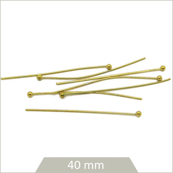 10 tiges billes acier inox doré