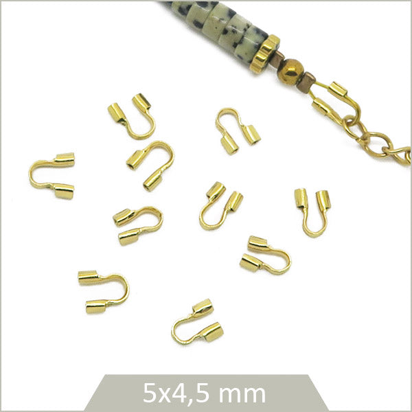 10 protège fil câblé en acier inox doré