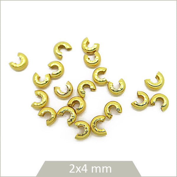 Env. 20 perles cache nœud en acier inoxydable 304 doré 4 mm