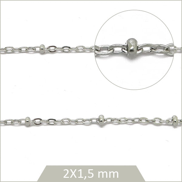 1 m de chaîne bille et maillon gourmette en acier inoxydable