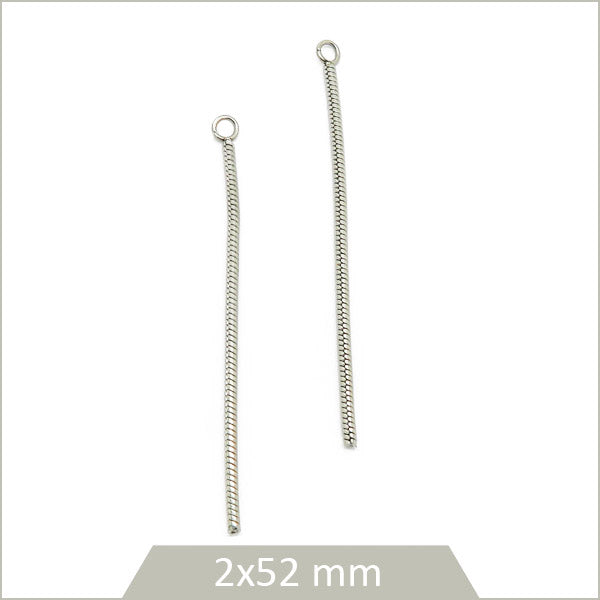 4 breloques chaîne serpent en acier inox