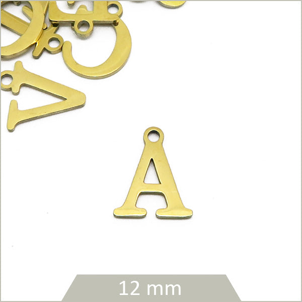 pendentif initiale lettre A acier doré