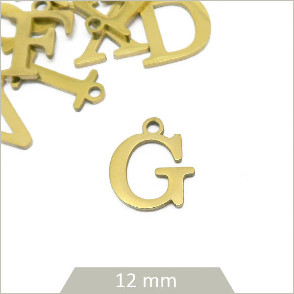 pendentif lettre G bijoux acier or