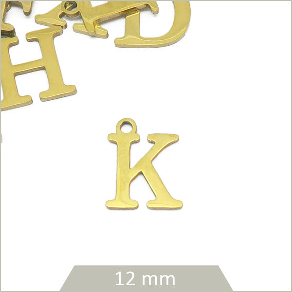 Breloques en acier inox alphabet lettre J médaillon rond 10mm Argenté