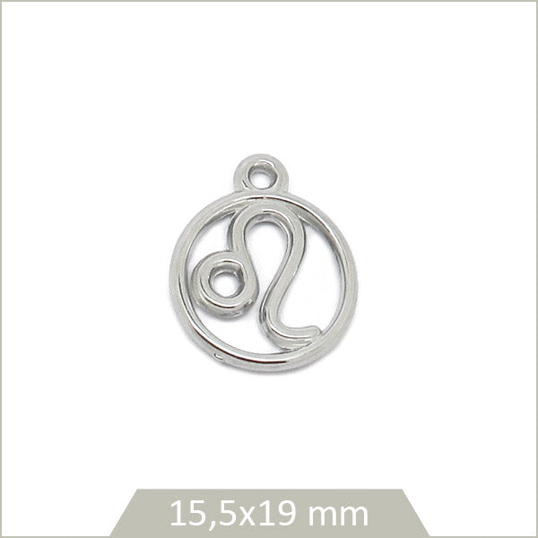 1 breloque astrologie signe Lion en acier inoxydable