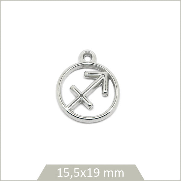 1 breloque astrologie signe Sagittaire en acier inoxydable