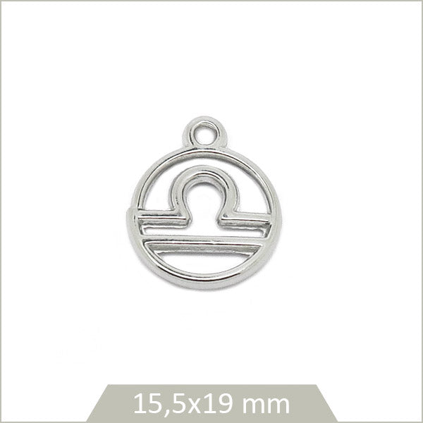 1 breloque astrologie signe Balance en acier inoxydable