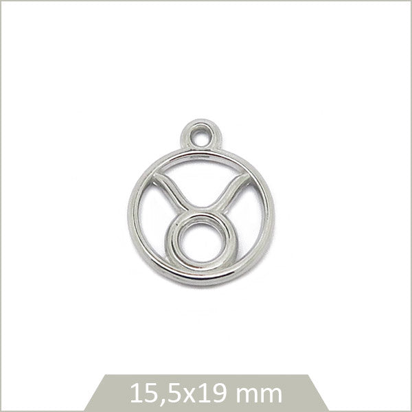 1 breloque astrologie signe Taureau en acier inoxydable