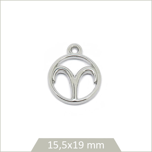 1 breloque astrologie signe Bélier en acier inoxydable