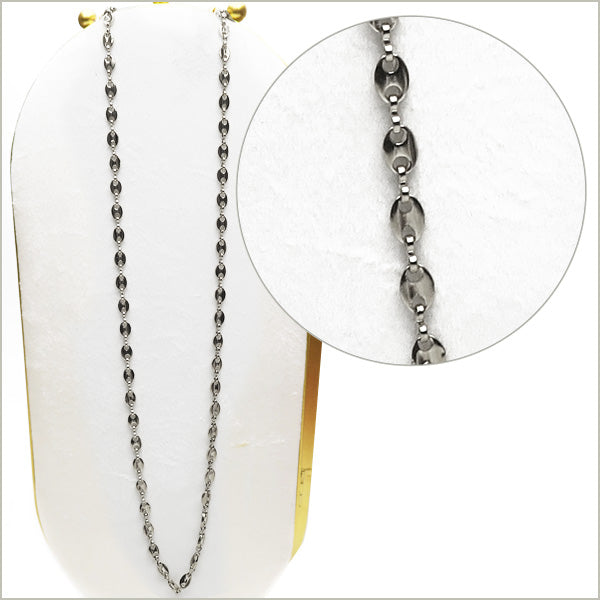 1 sautoir chaîne à maillons plats en acier inox 40 cm