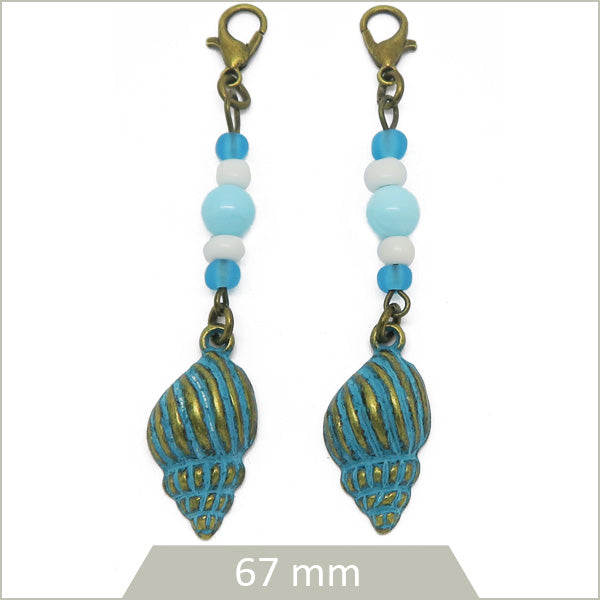 2 pendentifs coquillage en alliage bronze