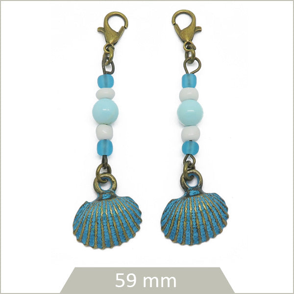 2 pendentifs coquillage coque en alliage bronze