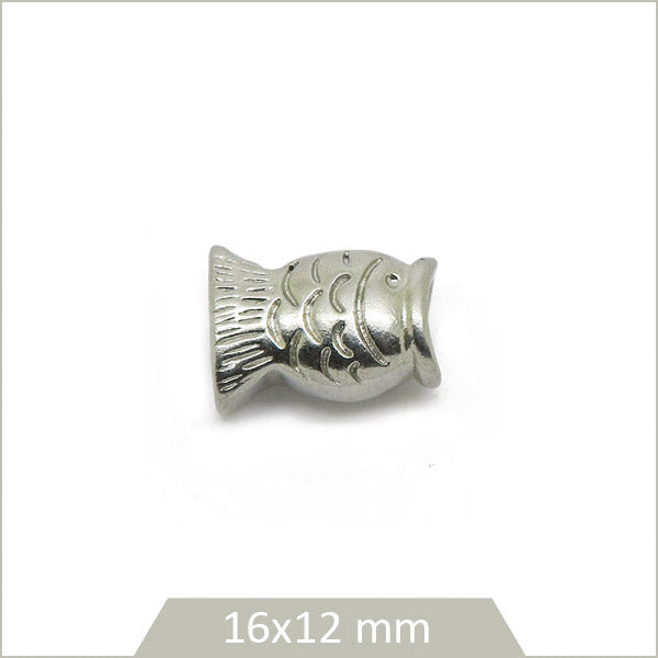 1 perle cache-noeud poisson en acier inoxydable