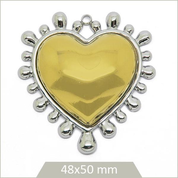 1 grande breloque cœur en acier inoxydable doré