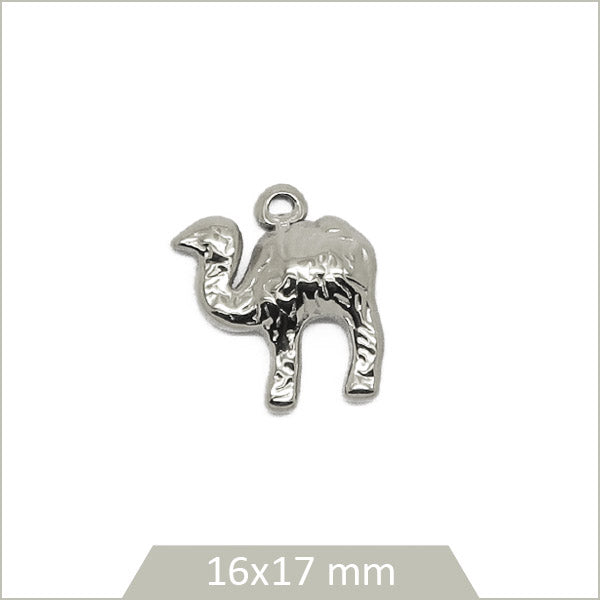 1 breloque chameau en acier inoxydable