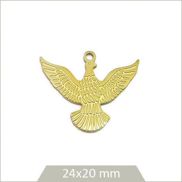 1 breloque aigle acier inoxydable 304 doré
