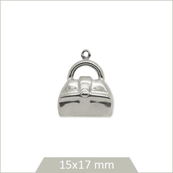 1 breloque sac à main en acier inoxydable 304