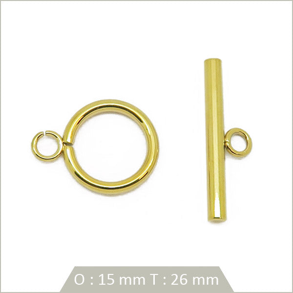 1 fermoir toggle en acier inoxydable 304 doré